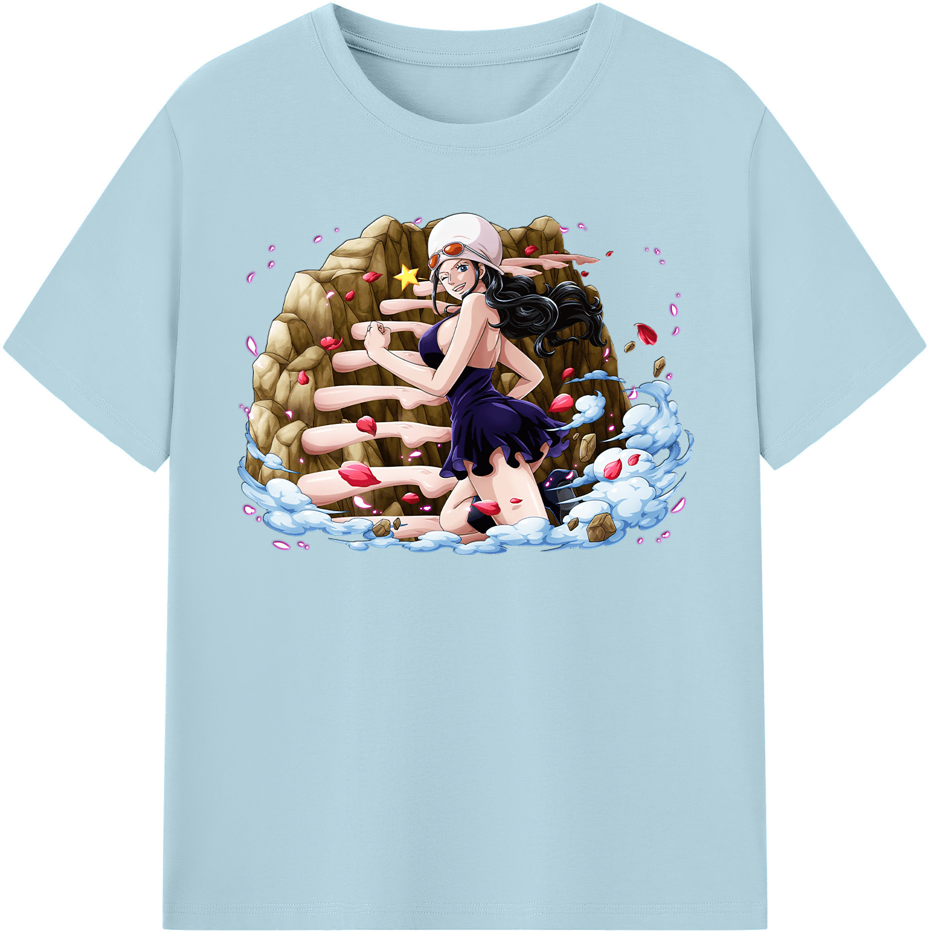 ワンピース ニコ・ロビン ONE PIECE Nico Robin 綿100％半袖Tシャツ（フロントプリント）